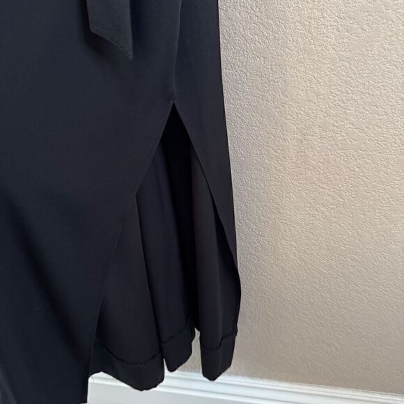 AYR Black Niche Silk Maxi Dress with Belt Size Medium Spaghetti Strap V-Neck - Picture 7 of 15